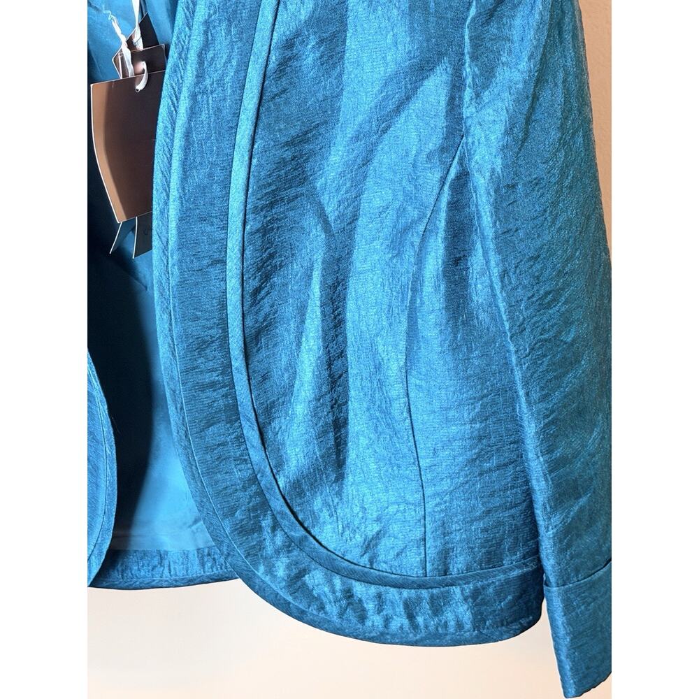 Kasper Peacock Sleeveless Dress with Beaded Top and Jacket Size 8 - Picture 9 of 11